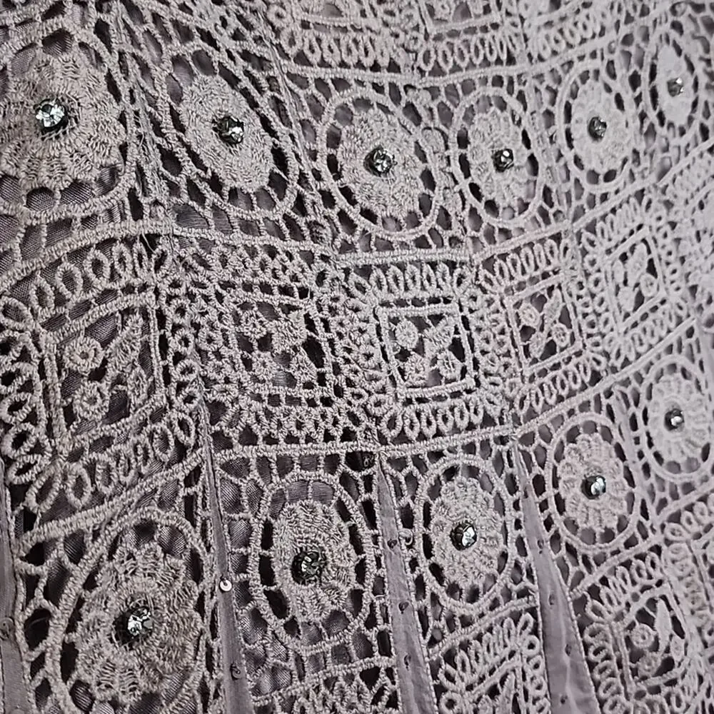 Free People Faux Diamond Sparkling Embroidered Dress